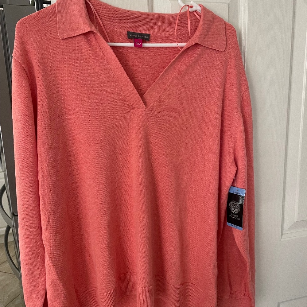 Vince camuto sweater coral size large